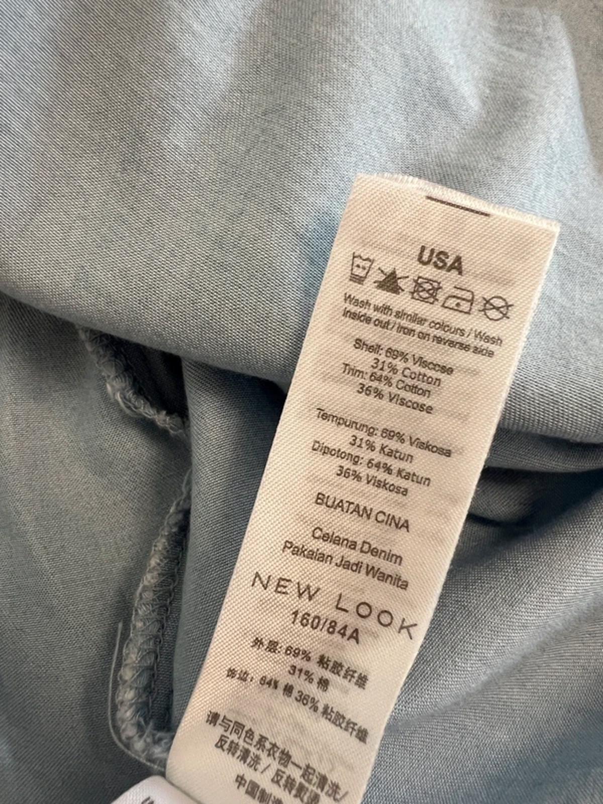 New Look Light Blue Denim Off The Shoulder Dress 8