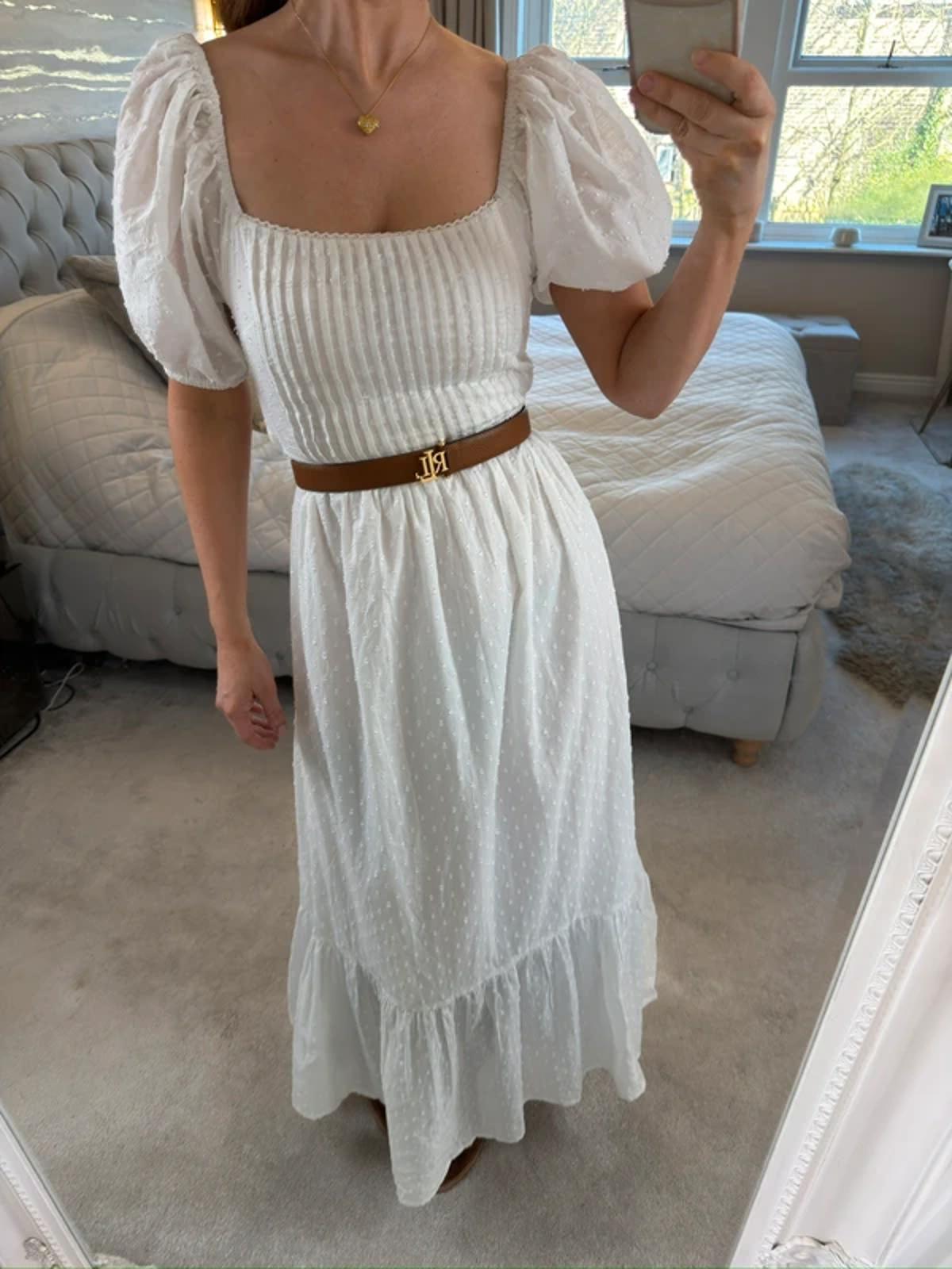 BNWT Asos White Dobby Dress XS
