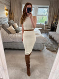 BNWT Zara Cream Cable Knit Midi Dress Small