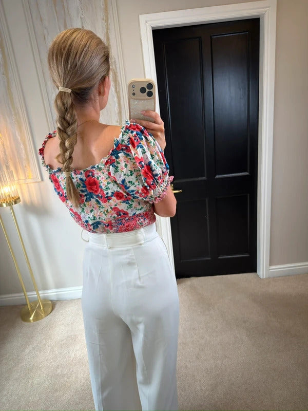 LoveShackFancy Bryant Rush of Red Silk Top 10