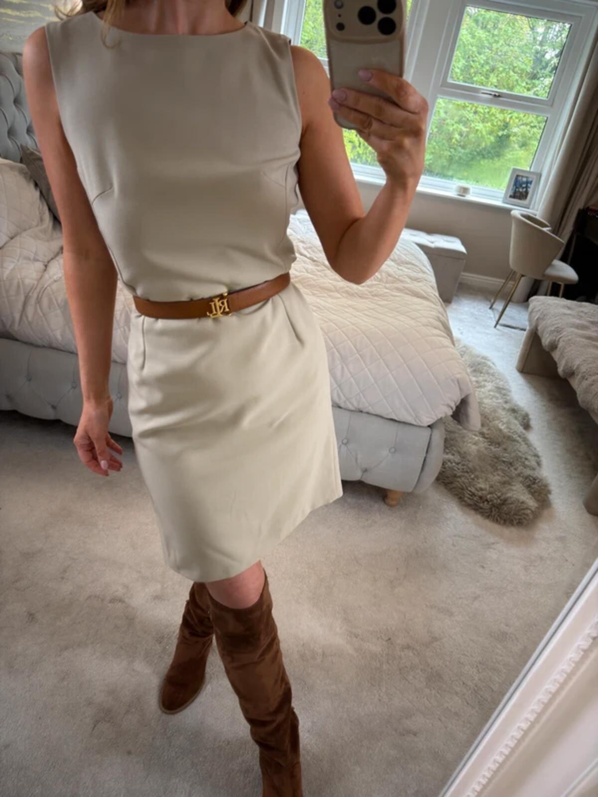 Vintage M&S Light Beige Dress 10
