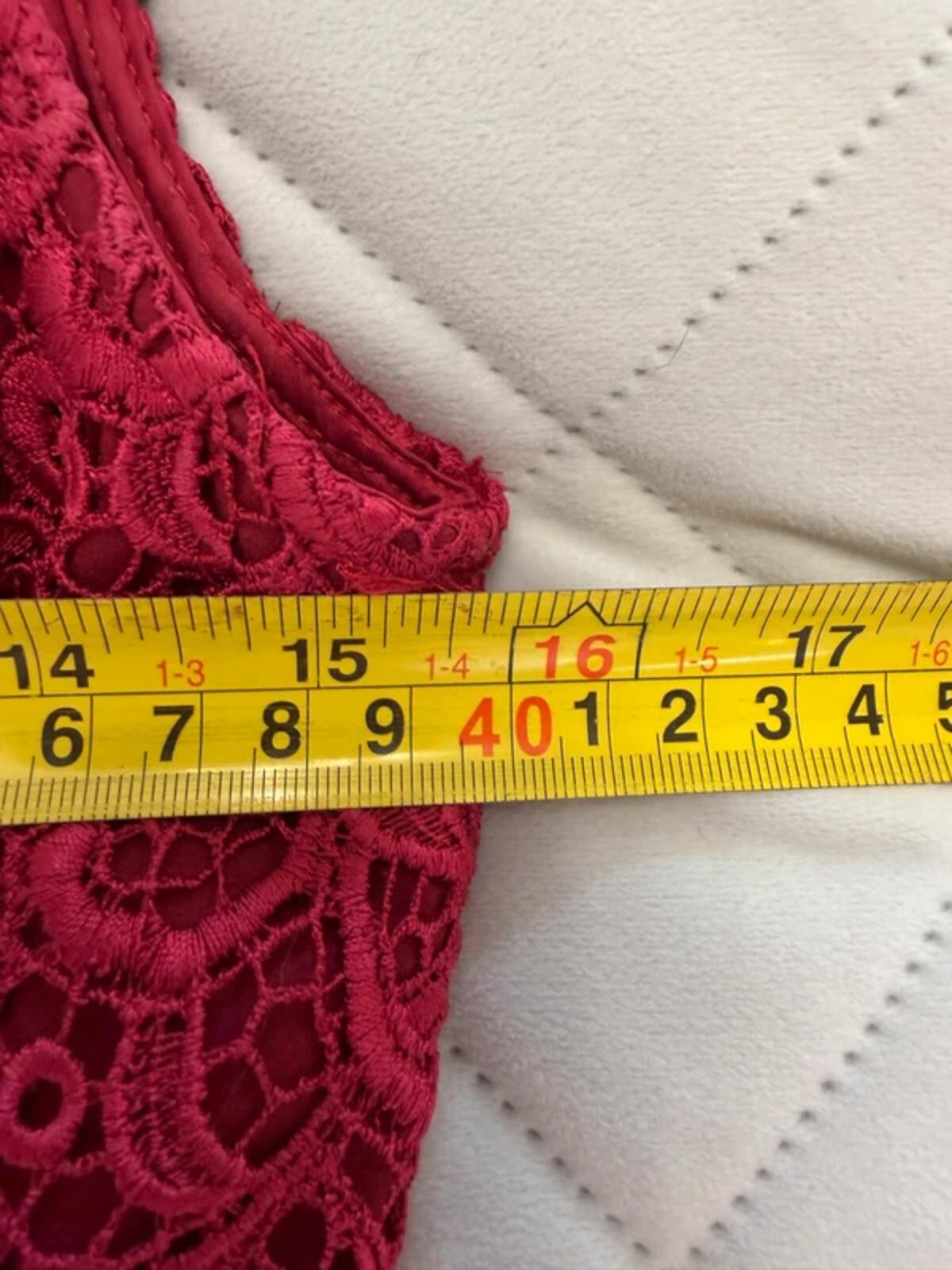 White House Black Market Red Lace Dress Small