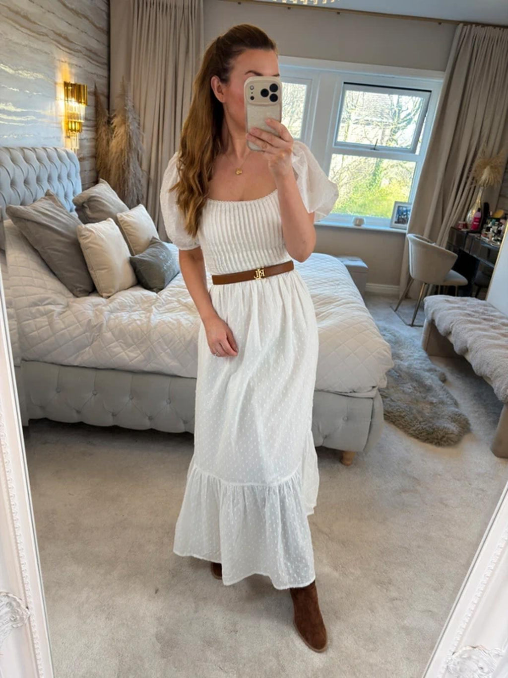BNWT Asos White Dobby Dress XS