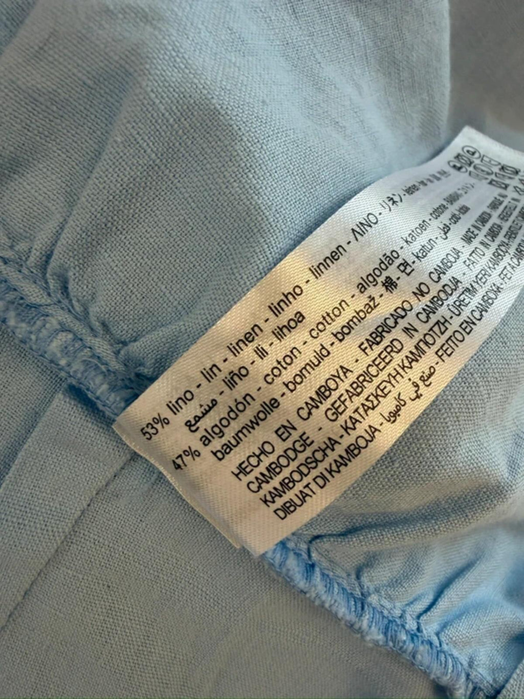 Zara Light Blue Linen Mix Playsuit XS