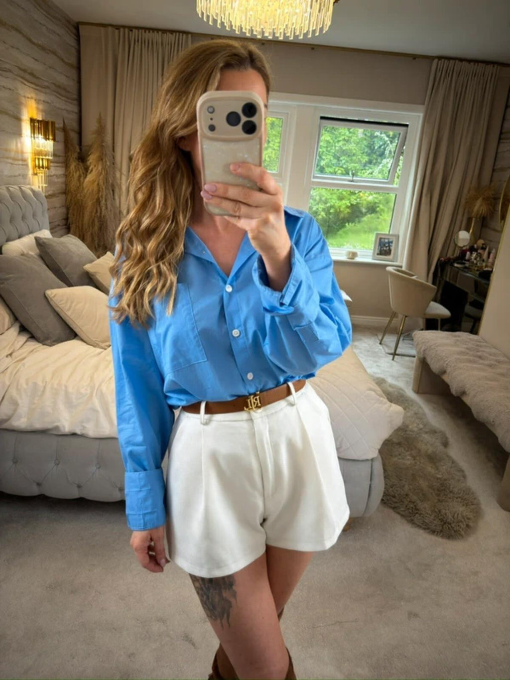 Self Blue Oversized Shirt 100% Cotton 14