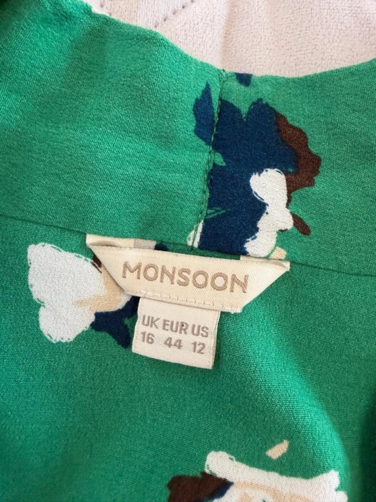 Monsoon Green Floral Blouse 16