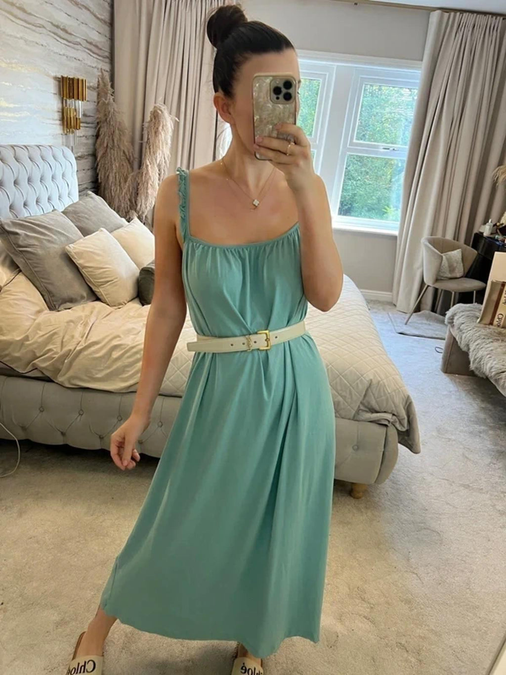 BNWT Zara Mint Green Midi Dress Large