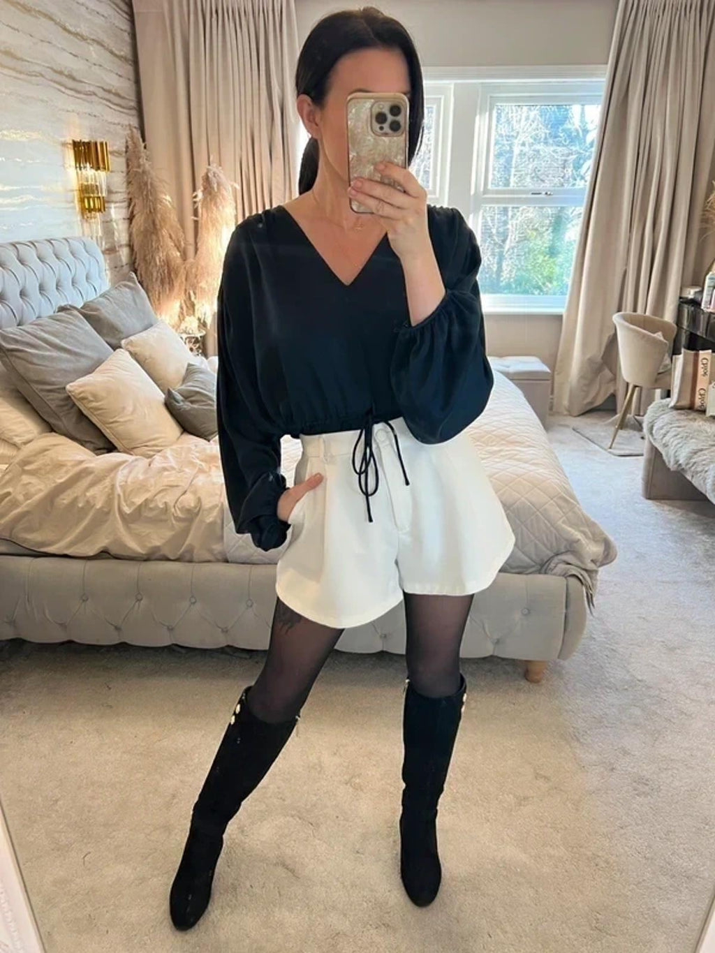 Jigsaw Navy Satin Blouse 14 ⭐