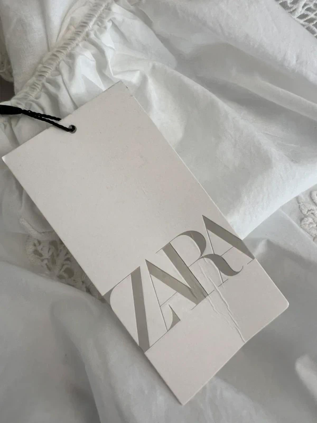 BNWT Zara White Boho Bubble Lace Blouse Large