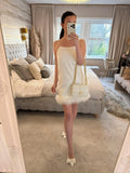 Topshop White Feather Mini Dress 6