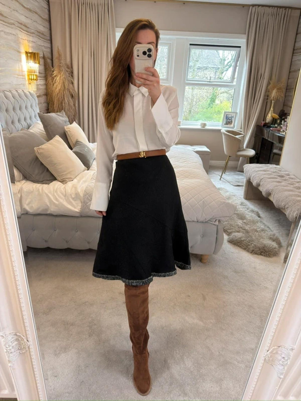 BNWT Per Una Black & White Tweed Style A Line Skirt 16