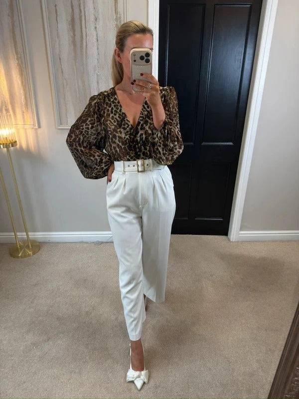 Sonder Studio Animal Print Blouse 12