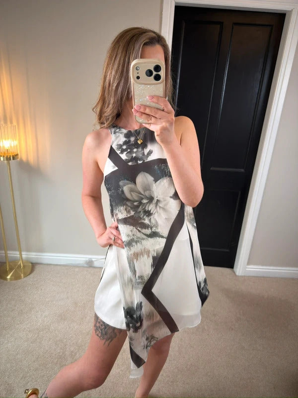 River Island White & Black Asymmetrical Blouse 8