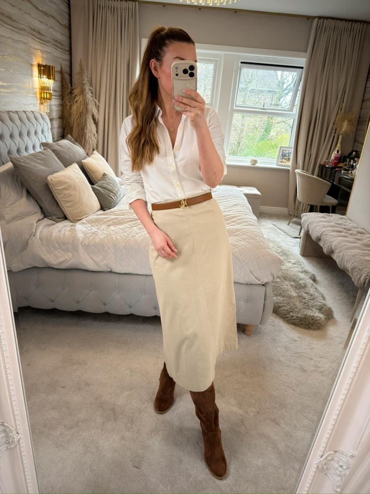 George Cream Midi Skirt 16
