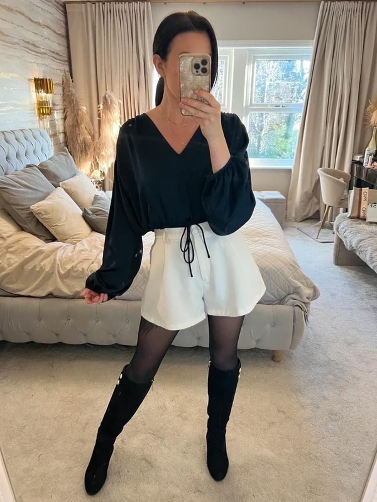 Jigsaw Navy Satin Blouse 14 ⭐