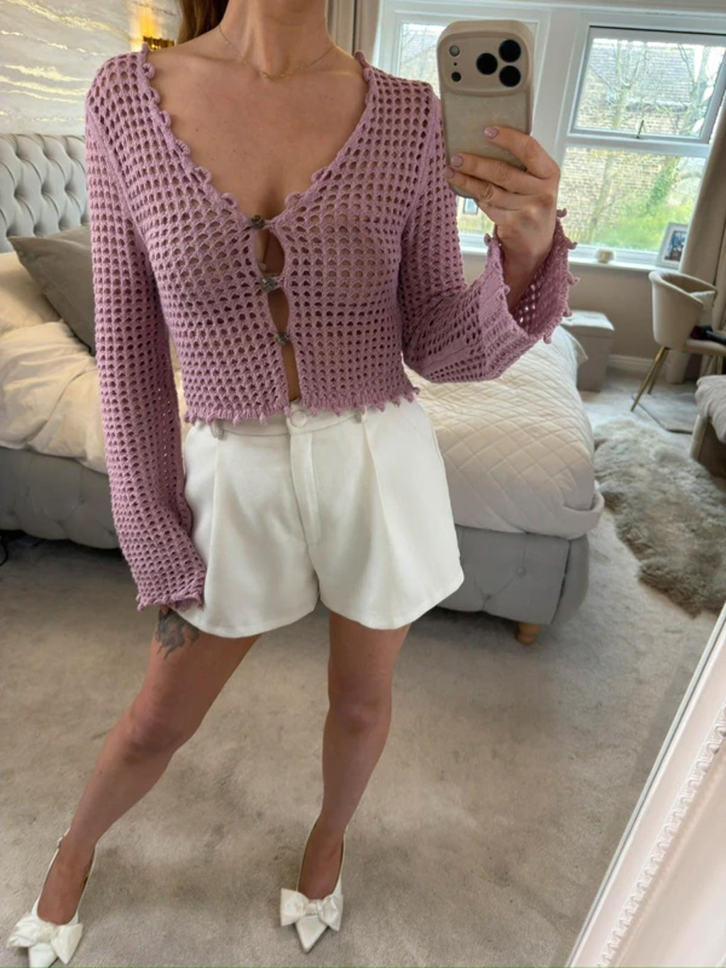 River Island Purple Crochet Cardigan 10