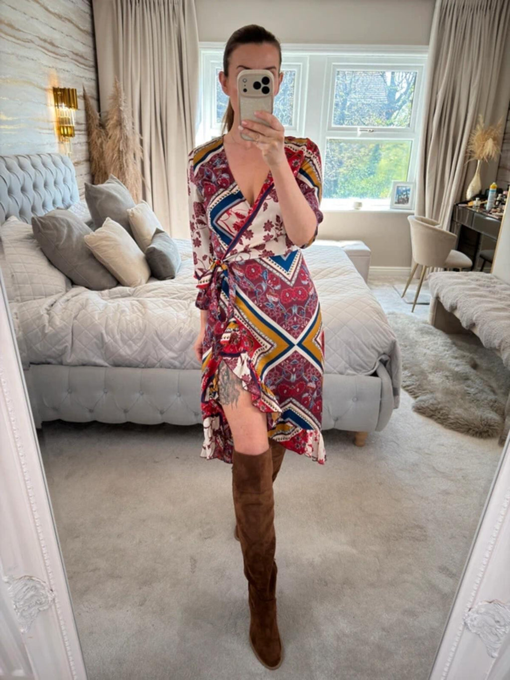 Girls On Film Multicoloured Wrap Dress 8