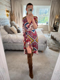 Girls On Film Multicoloured Wrap Dress 8
