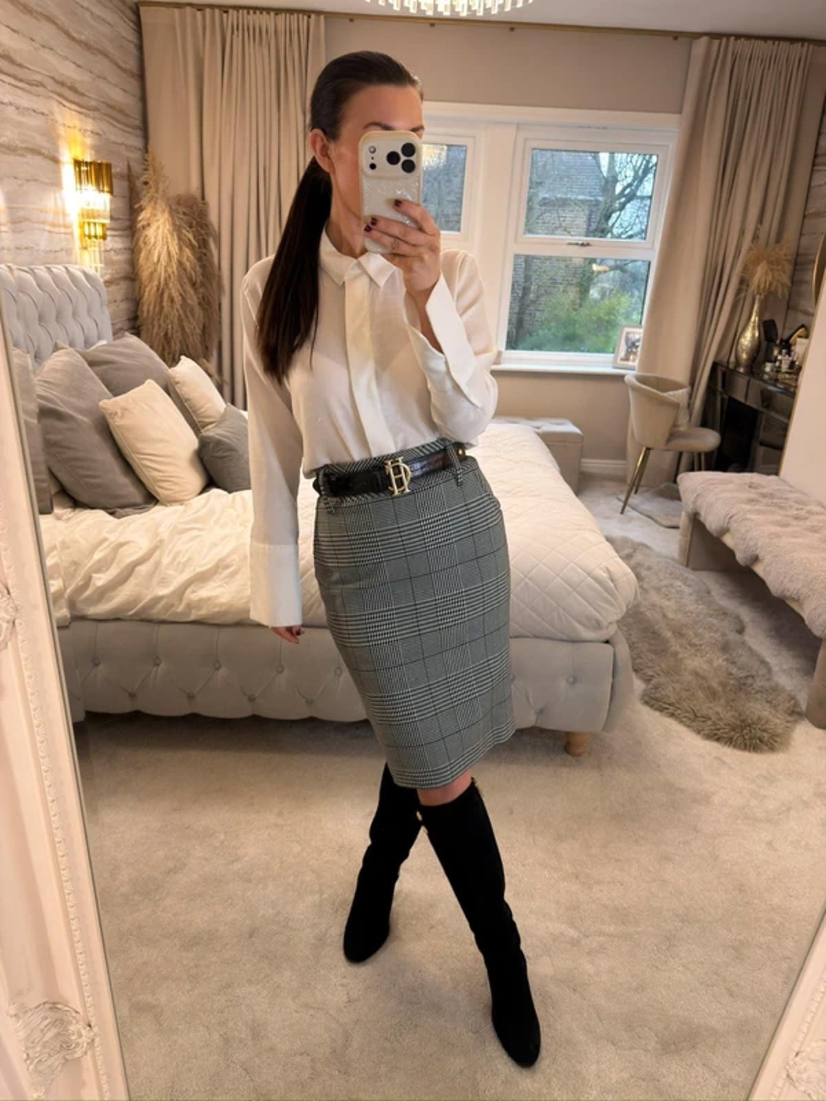 Amaranto Black & White Check Skirt 12