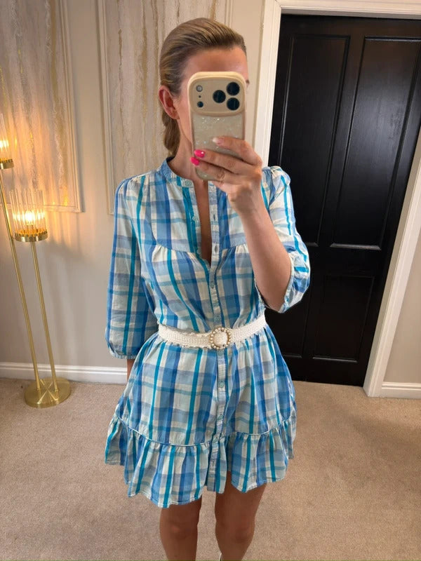 Vintage Jack Wills Blue Check Tunic / Mini Dress 10
