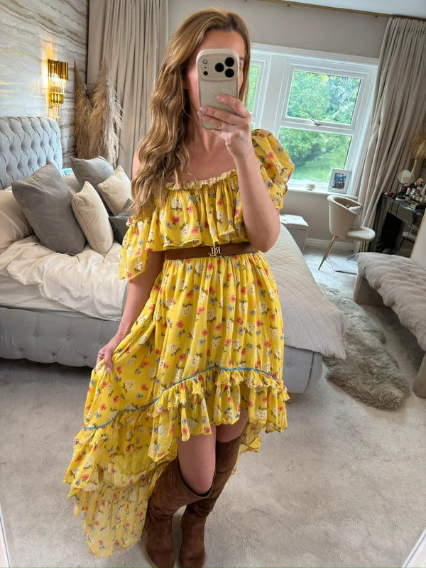 LoveShackFancy Alexia Sunbath Yellow Dress 8
