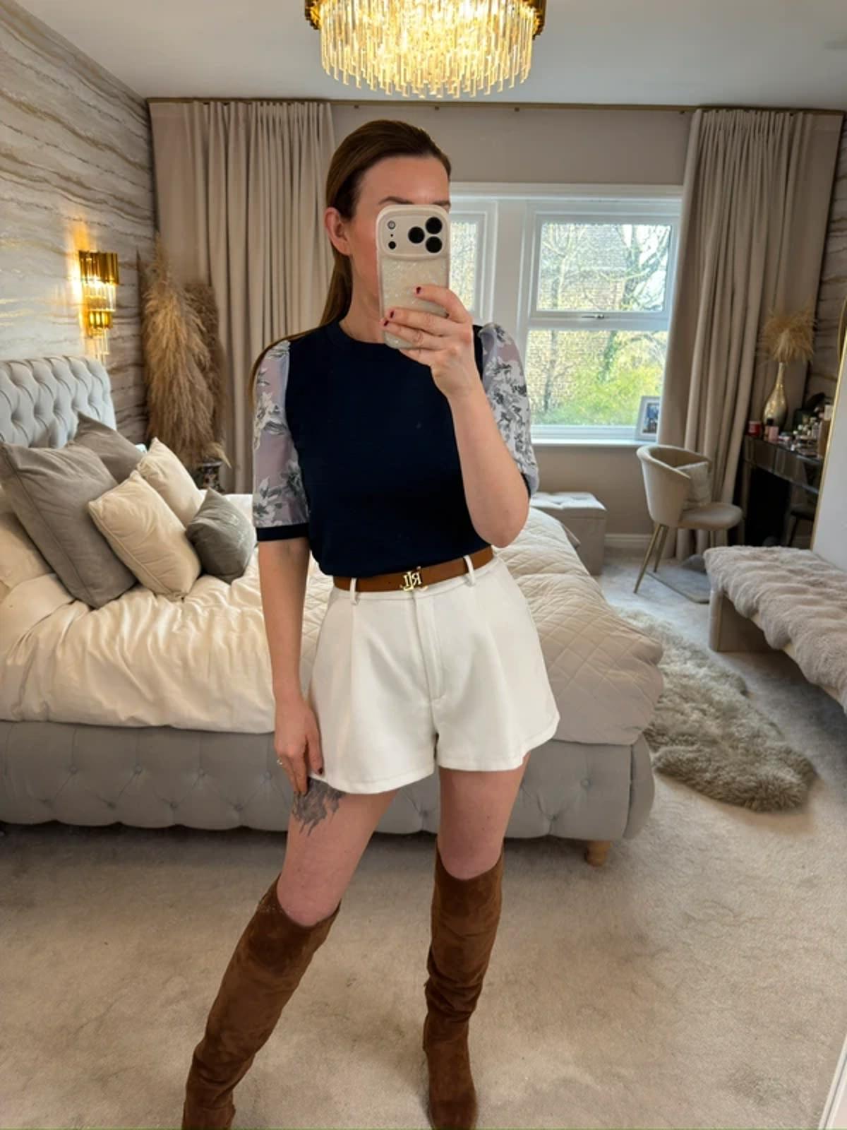 Double 11 Navy Floral Top Small