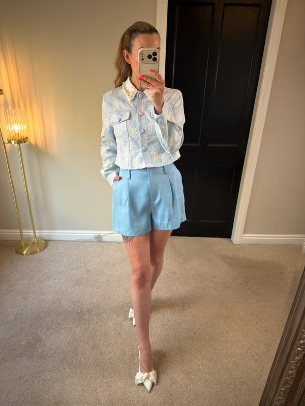 BNWT Reiss Blue Pleated Shorts 10