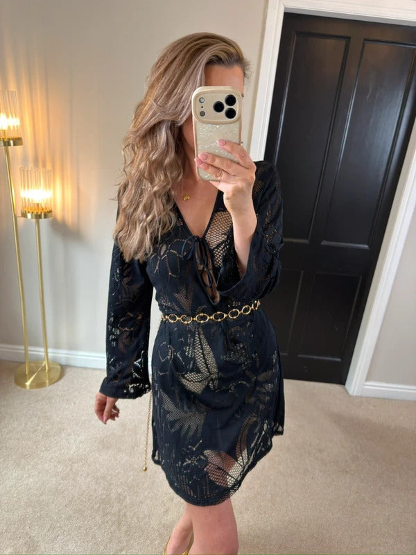 Seafolly Australia Dark Navy Lace Cover Up Medium