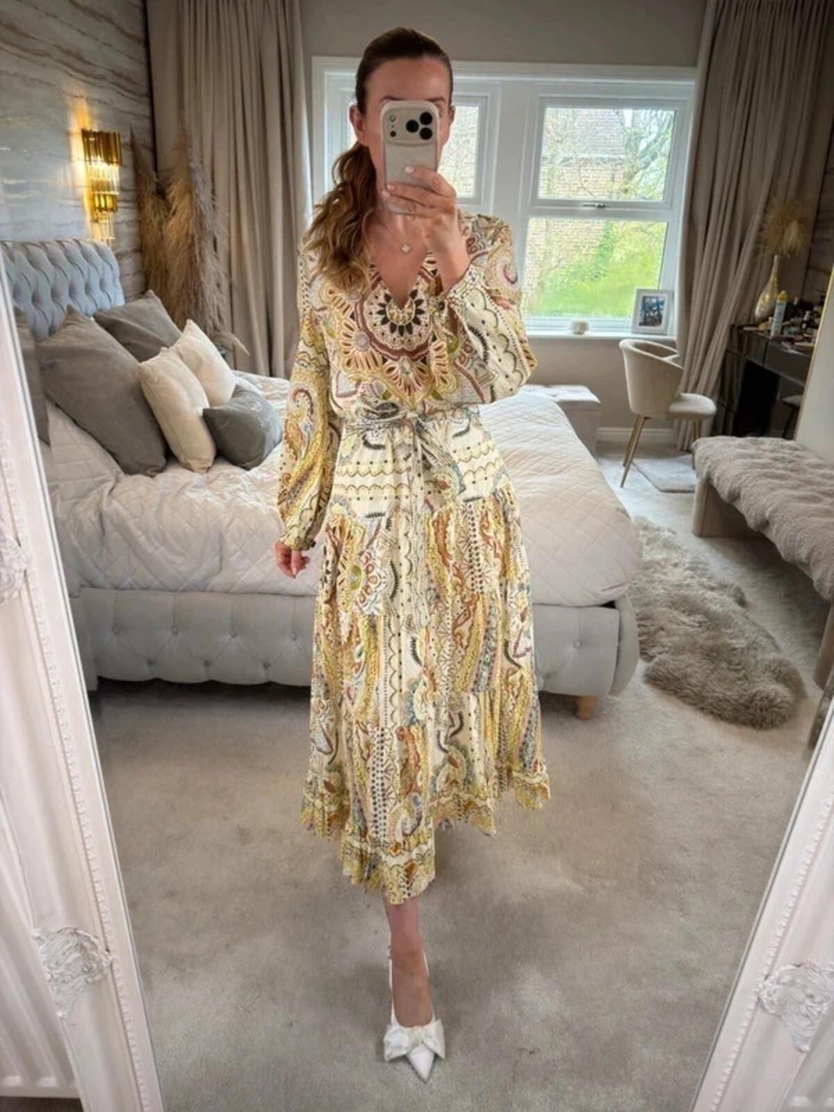 Zara Bohemian Midi Dress Small