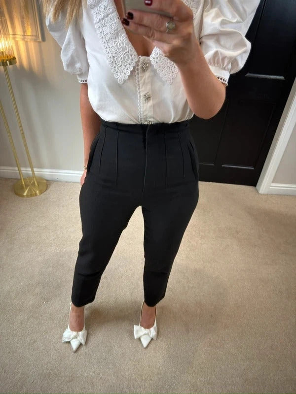 Zara Black Tailored High Waisted XS