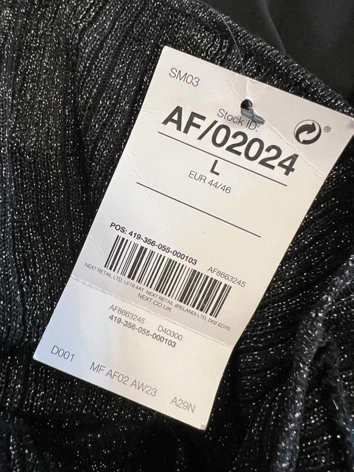 Next Black Sparkle Knit Midi Dress Large