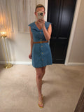 BNWT Vita Grace Sharna Scallop Hem Denim Mini Dress Size Medium