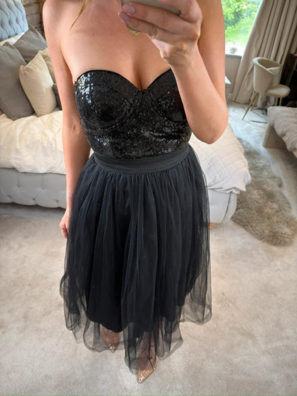 Rare London Limited Edition Black Sequin Tutu Tulle Dress XS