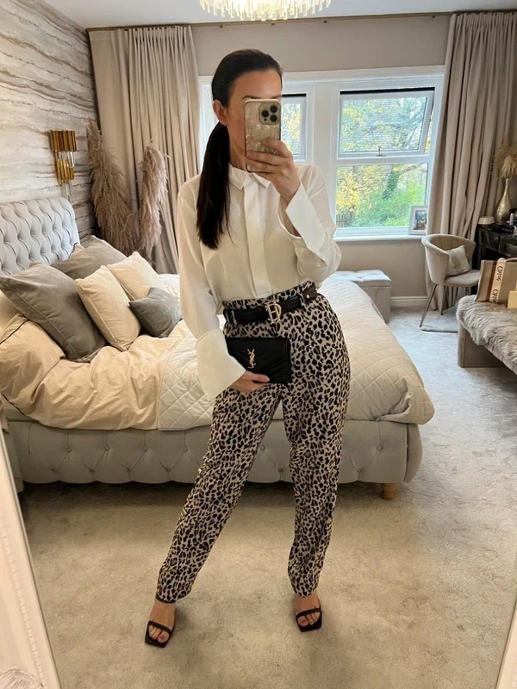 Zara Animal Print High Waisted Trousers Small