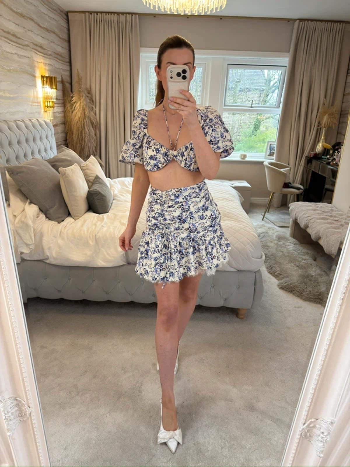 Missguided Purple & White Skirt Co Ord Set 8