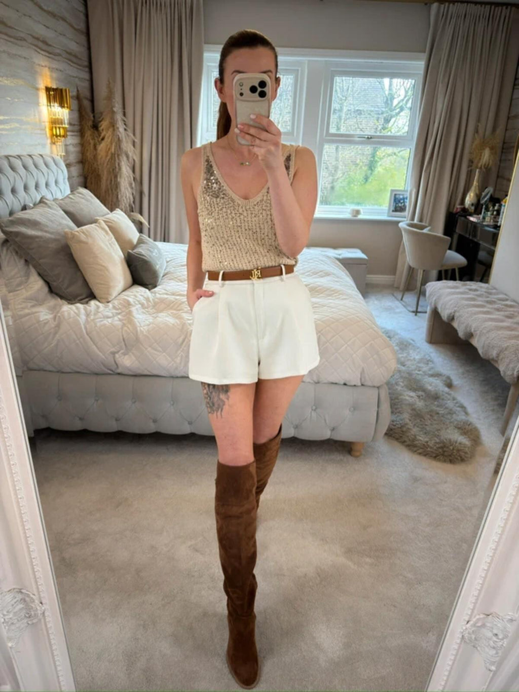 River Island Gold Metallic Sequin Knitted Top 12