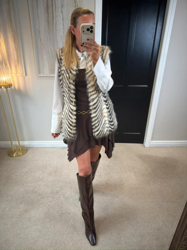 Armani Exchange Faux Fur Gilet Small