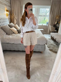 Manilla Oversized White 3D Flower Shirt One Size