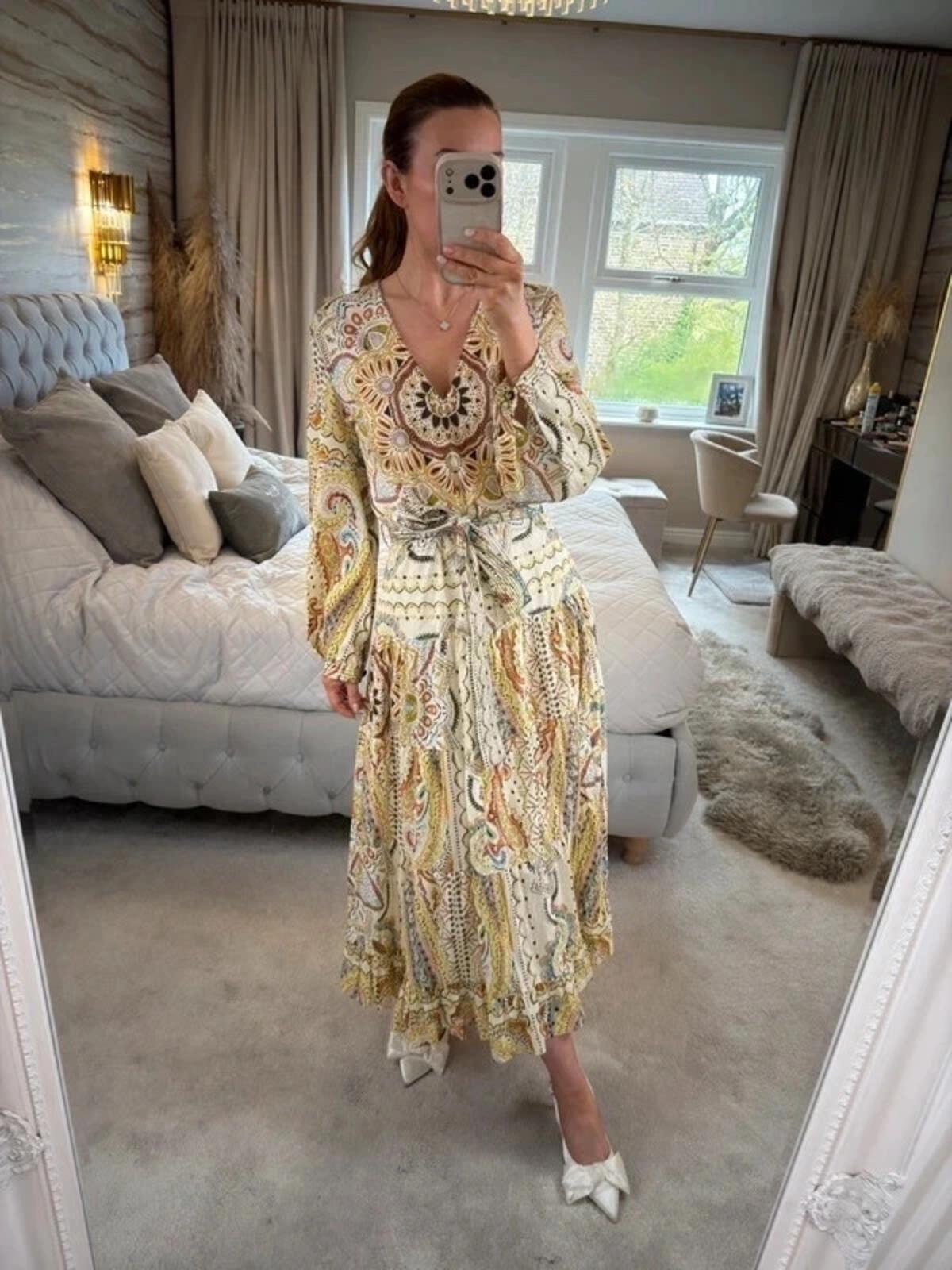 Zara Bohemian Midi Dress Small