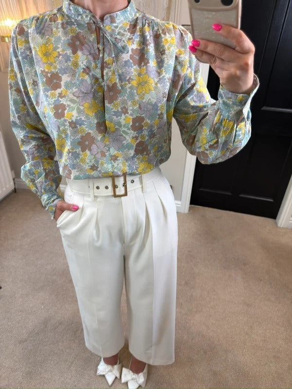 La Redoute Oversized Floral Tie Front Blouse 6