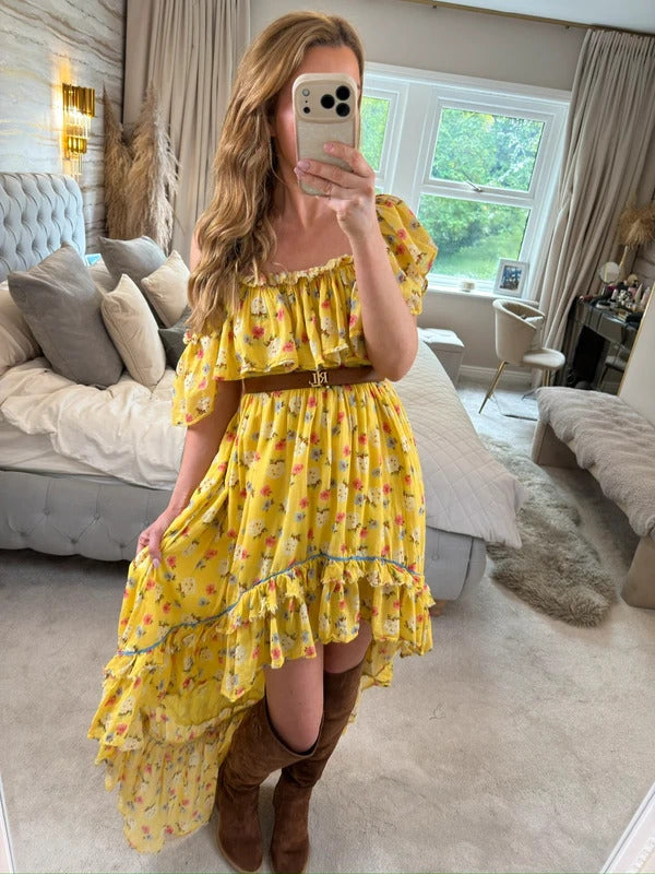LoveShackFancy Alexia Sunbath Yellow Dress 8