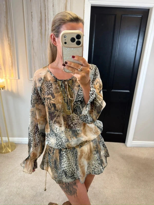 BNWT Wallis Boho Animal Print Tunic Medium