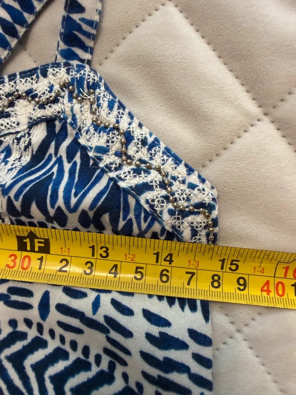 Monsoon Blue & White Embellished Jumpsuit 10