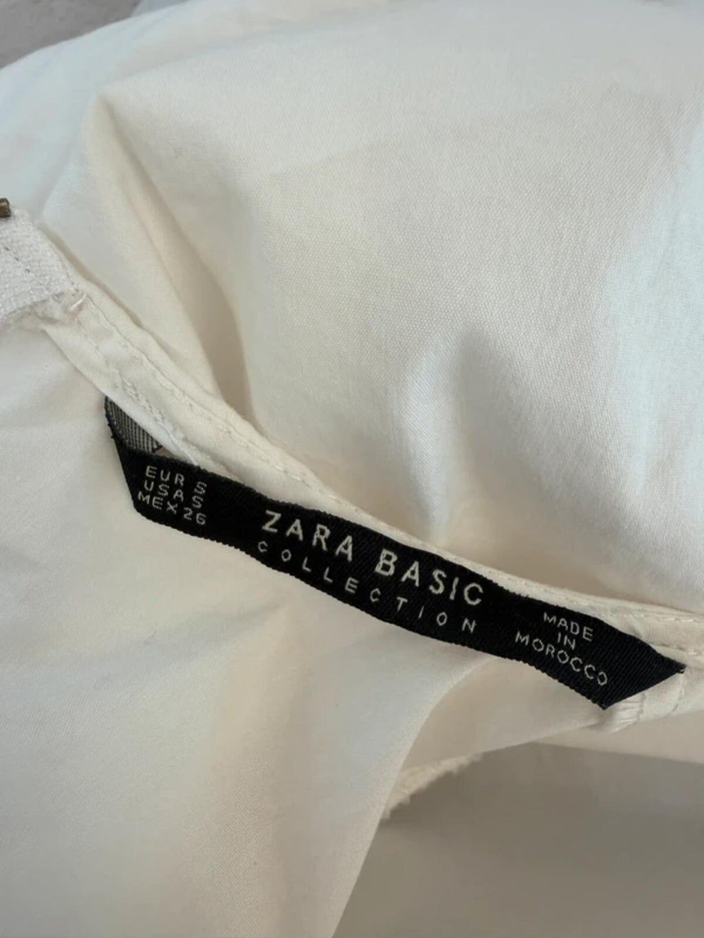 Zara White Puff Shoulder Blouse Small