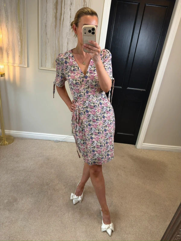 Paris Atelier & Other Stories Pink Floral Wrap Dress 10