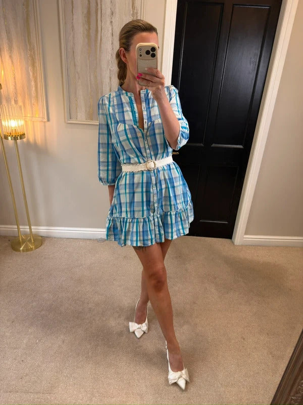 Vintage Jack Wills Blue Check Tunic / Mini Dress 10