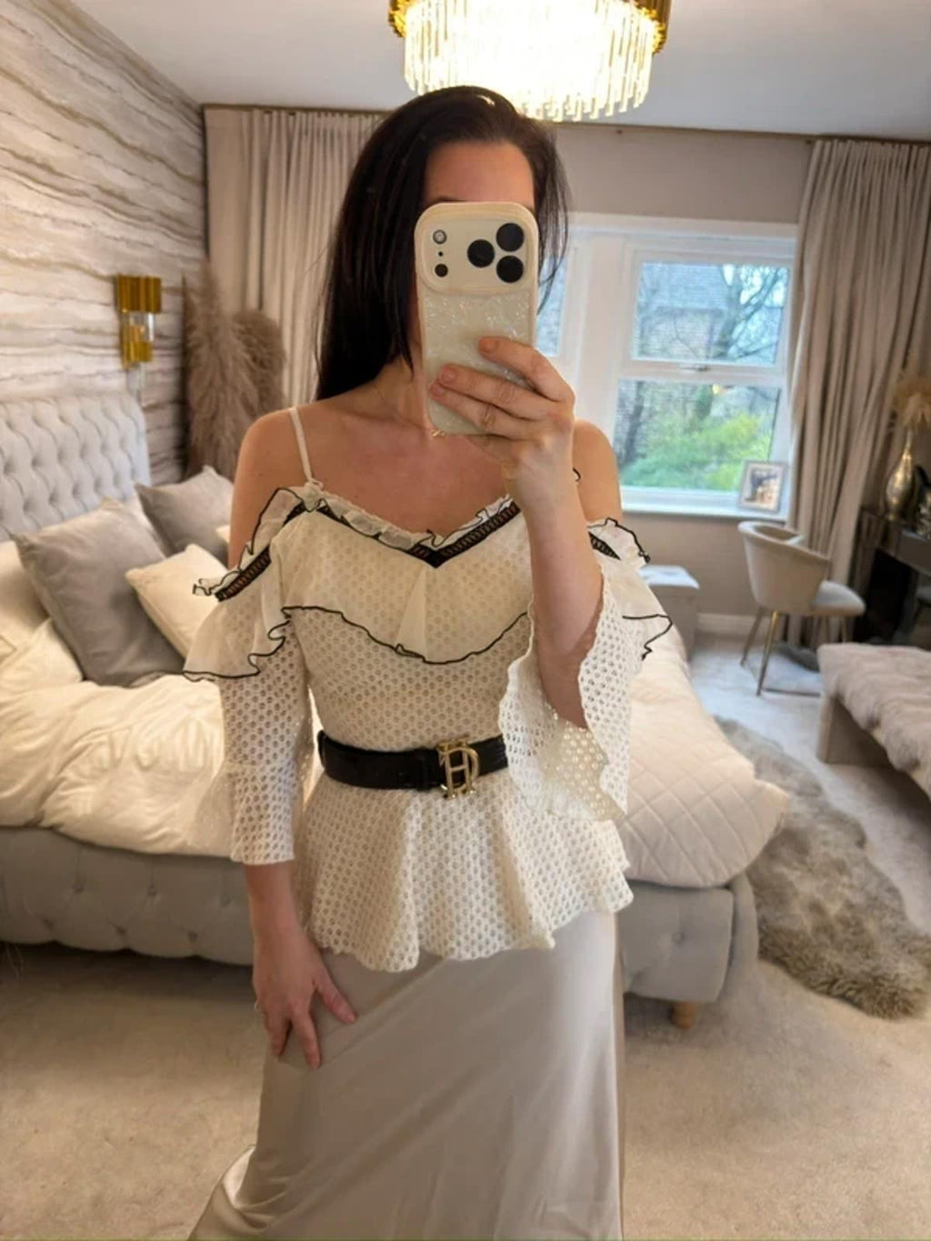 River Island Cream & Black Boho Blouse 12