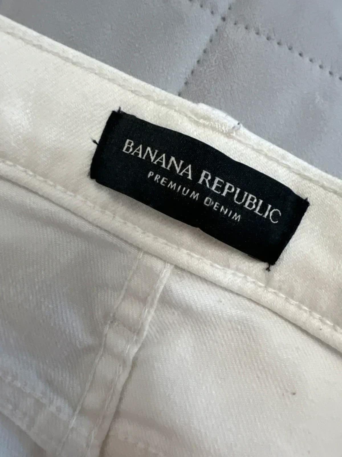 Banana Republic White Denim Cropped Jeans 6