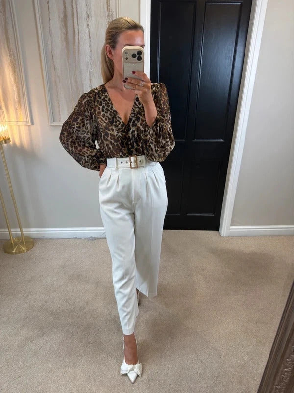 Sonder Studio Animal Print Blouse 12