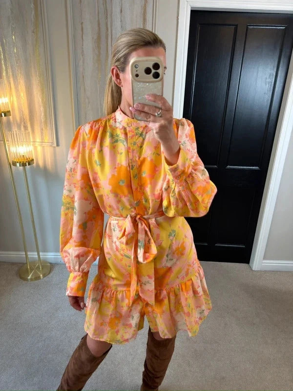 Oasis Multicoloured Floral Belted Shirt Dress 18